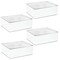 mDesign Plastic Craft Room Stackable Storage Box with Hinge Lid, 4 Pack, Clear